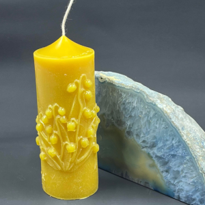 Flower-embossed Pillar Candle