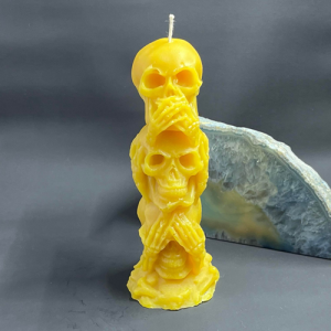 Hear See Speak No Evil Stacked Skull Candle