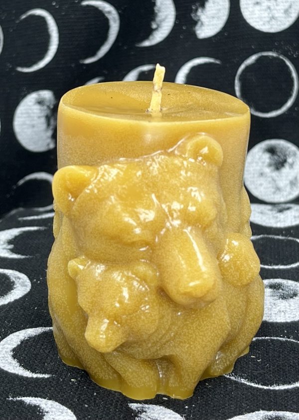 Mother Bear and Cub Beeswax Candle