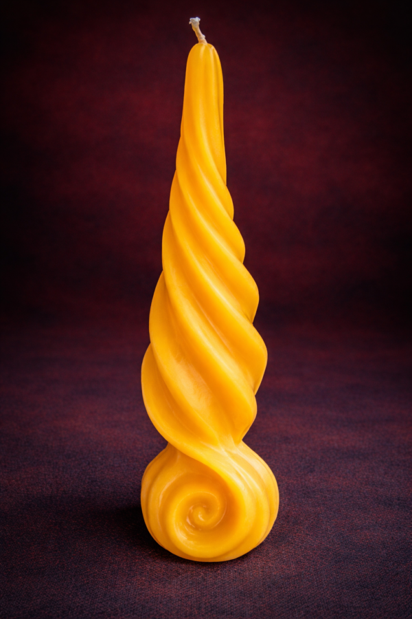 Twist and Swirl Beeswax Pillar Candle