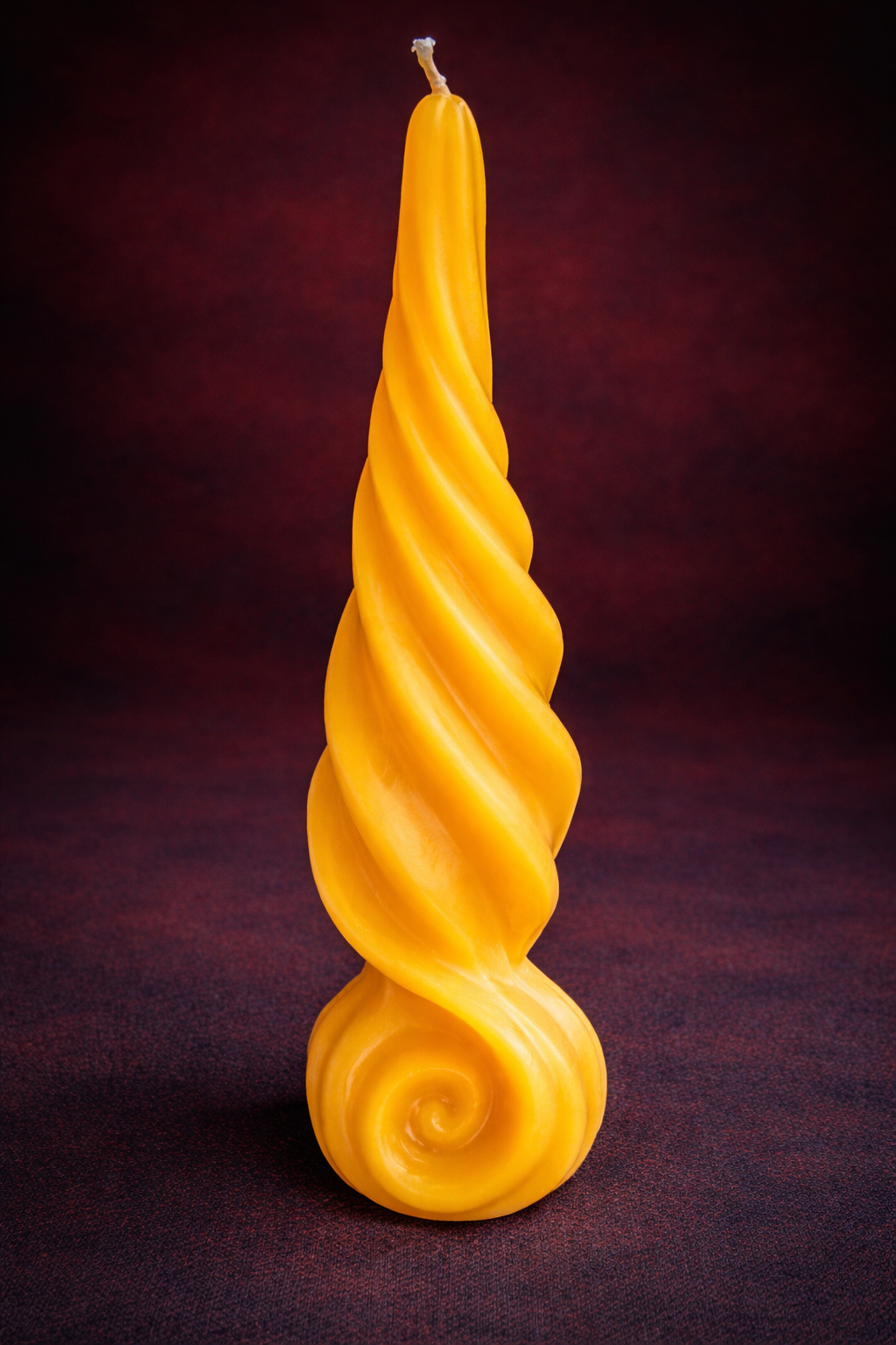 Twist and Swirl Beeswax Pillar Candle