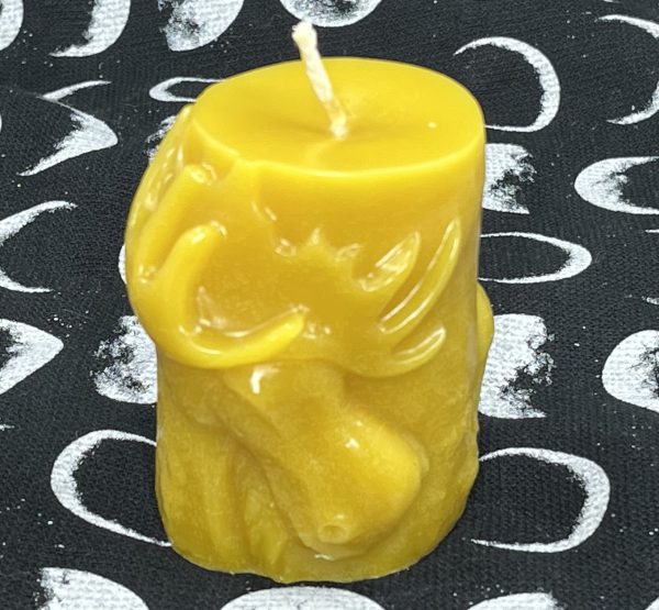 Moose Pillar Beeswax Candle