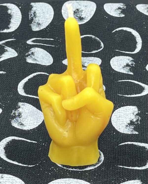 Middle Finger Beeswax Candle
