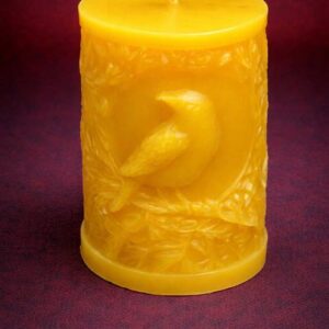 Raven Pillar Beeswax Candle