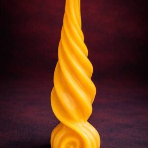 Spiral Energy Beeswax Candle - honeycomb