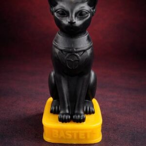 Bastet Black Cat Candle - midnight - honeycomb