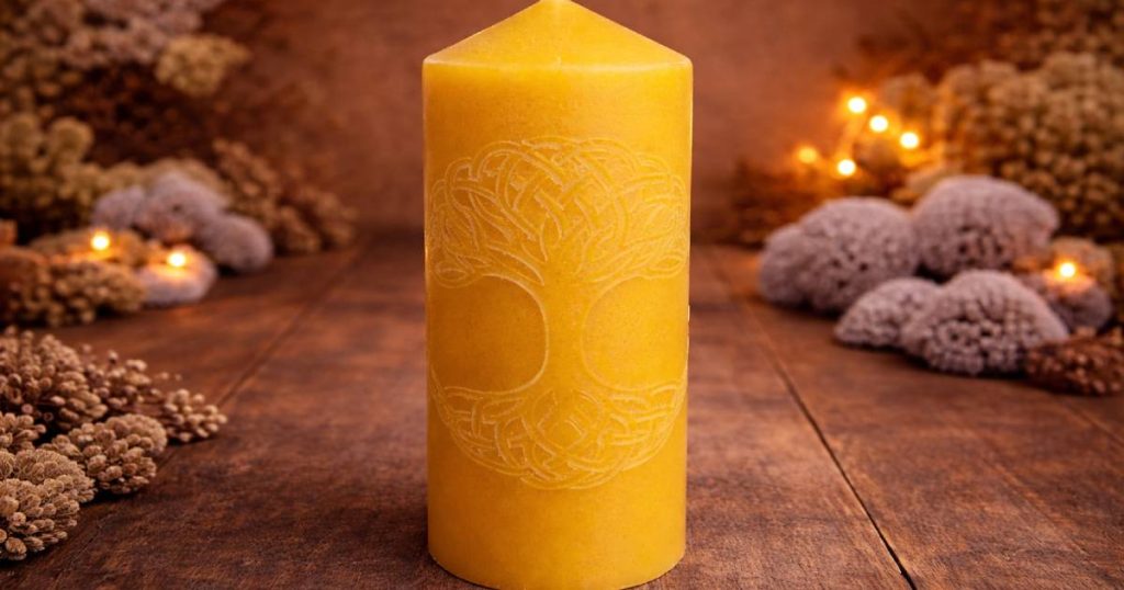 etched ritual candles