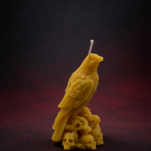 Raven Skull Beeswax Candle