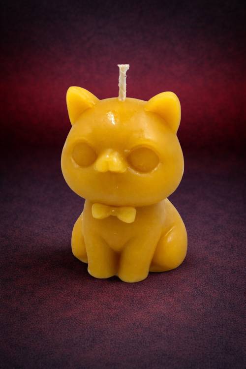 Cute Kitty Beeswax Candle