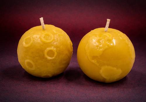 Earth and Moon Beeswax Candle Set