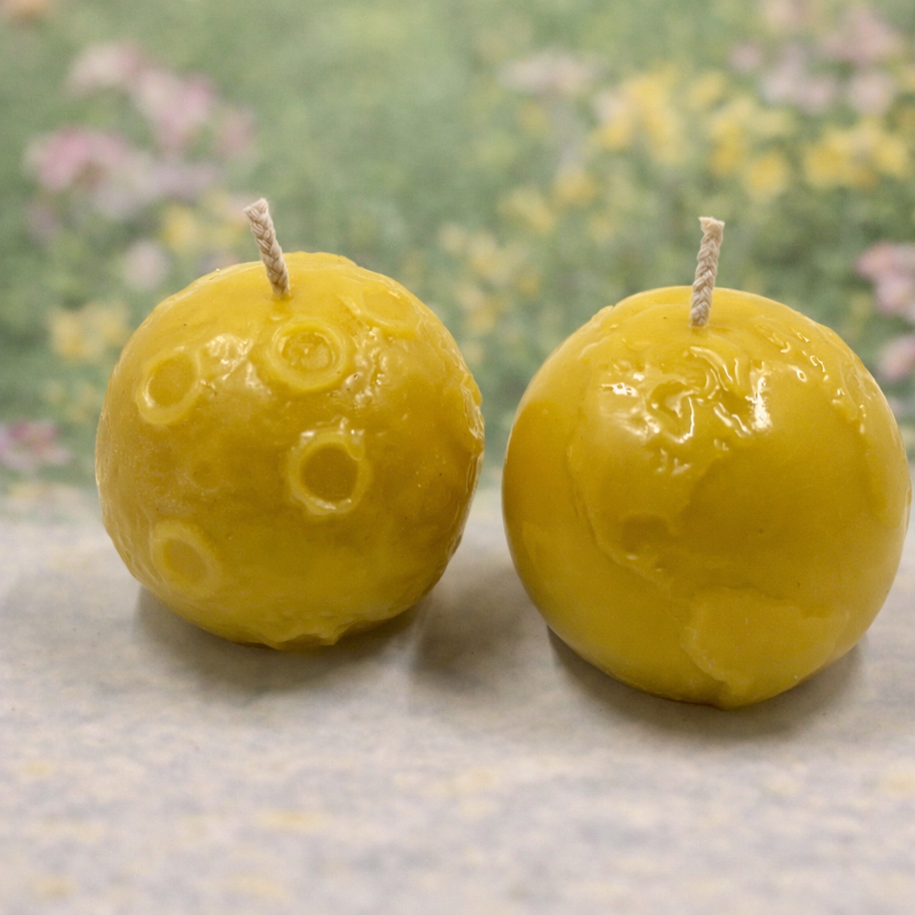 Earth and Moon Beeswax Candle Set