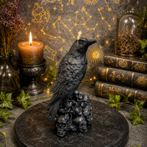 Raven Skull Beeswax Candle