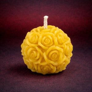 Rose Ball Beeswax Candle (small)