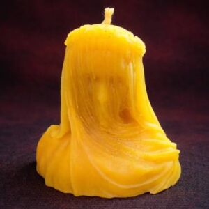 Veiled Lady Bust Candle - honeycomb